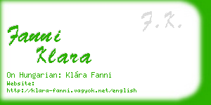 fanni klara business card